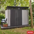 Keter 9x 7 Artisan Heavy Duty Plastic Pent Shed – Grey