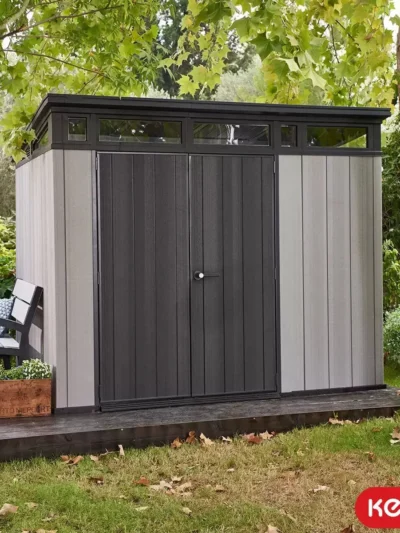 Keter 9x 7 Artisan Heavy Duty Plastic Pent Shed – Grey
