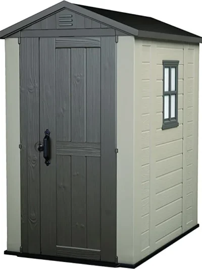 Keter 4×6 Factor Heavy Duty Plastic Garden Shed – Beige