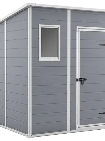 Keter 6 x 6 Manor Plastic Pent Garden Storage Shed – Grey