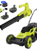 13″18V Cordless Walk Behind Push Lawn Mower & 250 Cfm Blower, (2) Batteries (2) Chargers