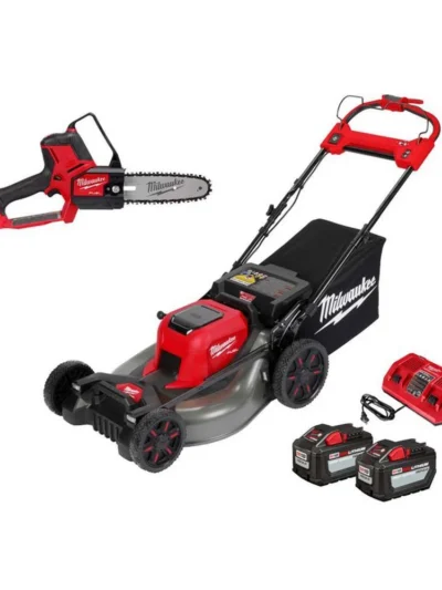 21″Brushless Cordless Self- Propelled Lawn Mower Bundle, Dual Battery, 2×12.0Ah Charger, 8″Pruning Saw