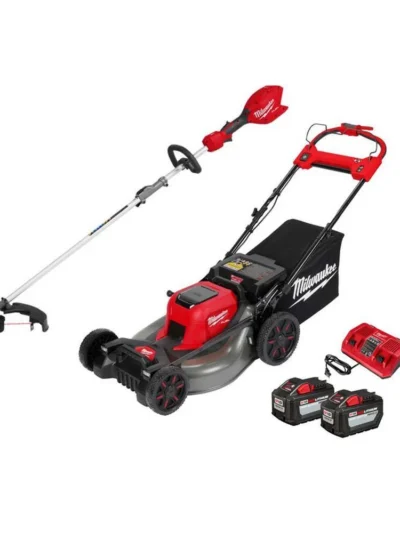 21″18V Brushless Cordless Dual Battery Self- Propelled Lawn Mower & String Trimmer, (2) Batteries Charger