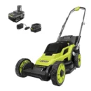 18V 13 In. Cordless Battery Walk Behind Push Lawn Mower With 4.0Ah Battery And Charger