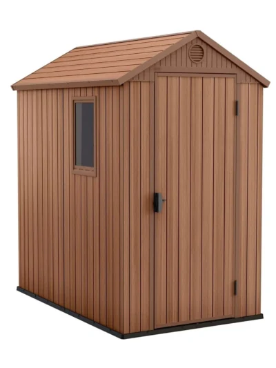 Keter 4×6 Darwin Heavy Duty Plastic Garden Shed – Brown