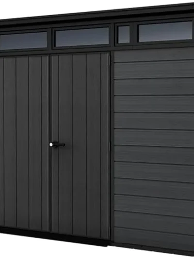 Keter 11x 7 Cortina Heavy Duty Plastic Pent Shed – Dark Grey